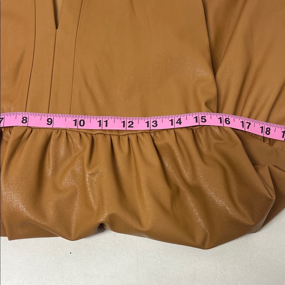 Amanda Uprichard, Connolly Dress, Camel Colored Faux Leather, Size XS - Picture 11 of 12